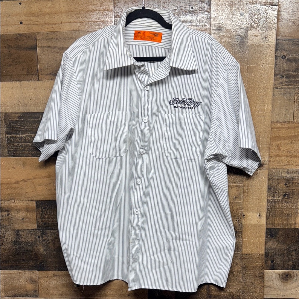 Sick Boy Striped Short Sleeve Button Down Shirt Men's Size 3X